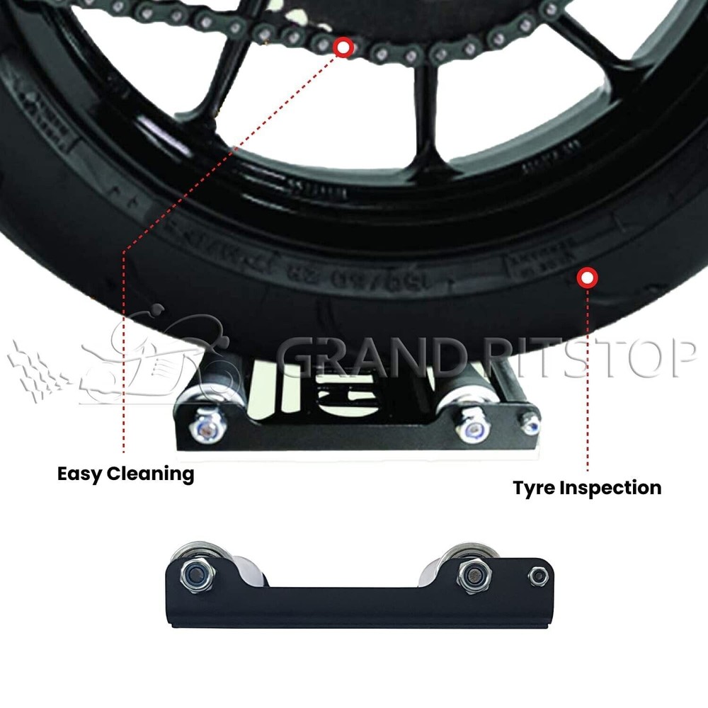 Paddock Stand Wheel Roller for Motorcycle Chain Clean & Lub Size Large CA