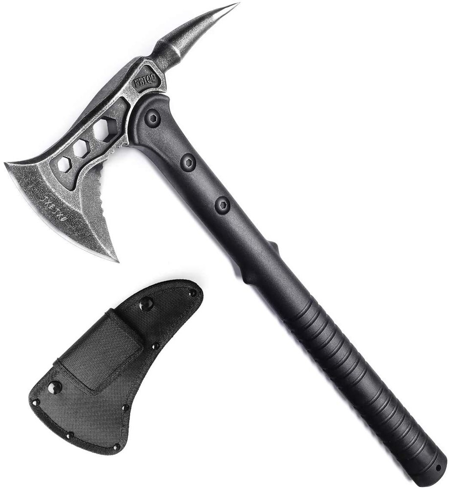 15" Tactical Tomahawk Throwing Axe Spike Hex Tool Battle Survival Hatchet Sheath