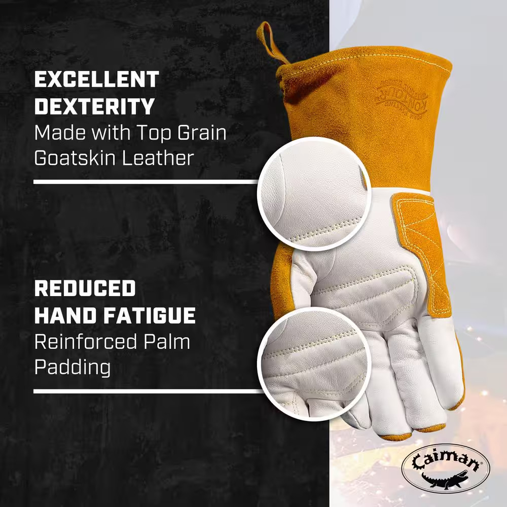 Large Premium Goat Grain Tig/Multi-Task Welder'S Glove with Split Cowhide Back