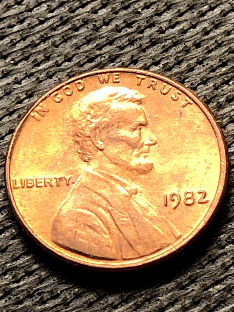 1982 NMM LINCOLN 1c errors: LTRS TOUCHINGRIM R/SIDE CLOSE AM AU