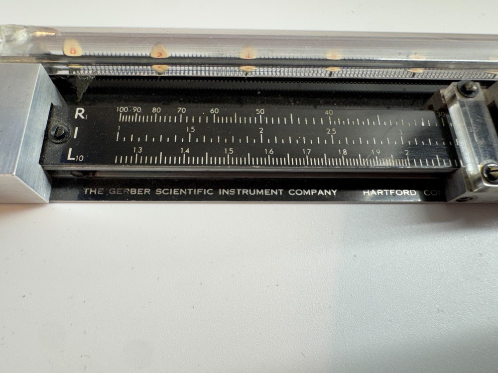 VTG Gerber Variable Scale TP007100B Engineering Slide Rule & Leather Case READ