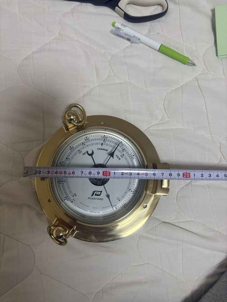Plastimo Brass Barometer For Ships Marine Clock