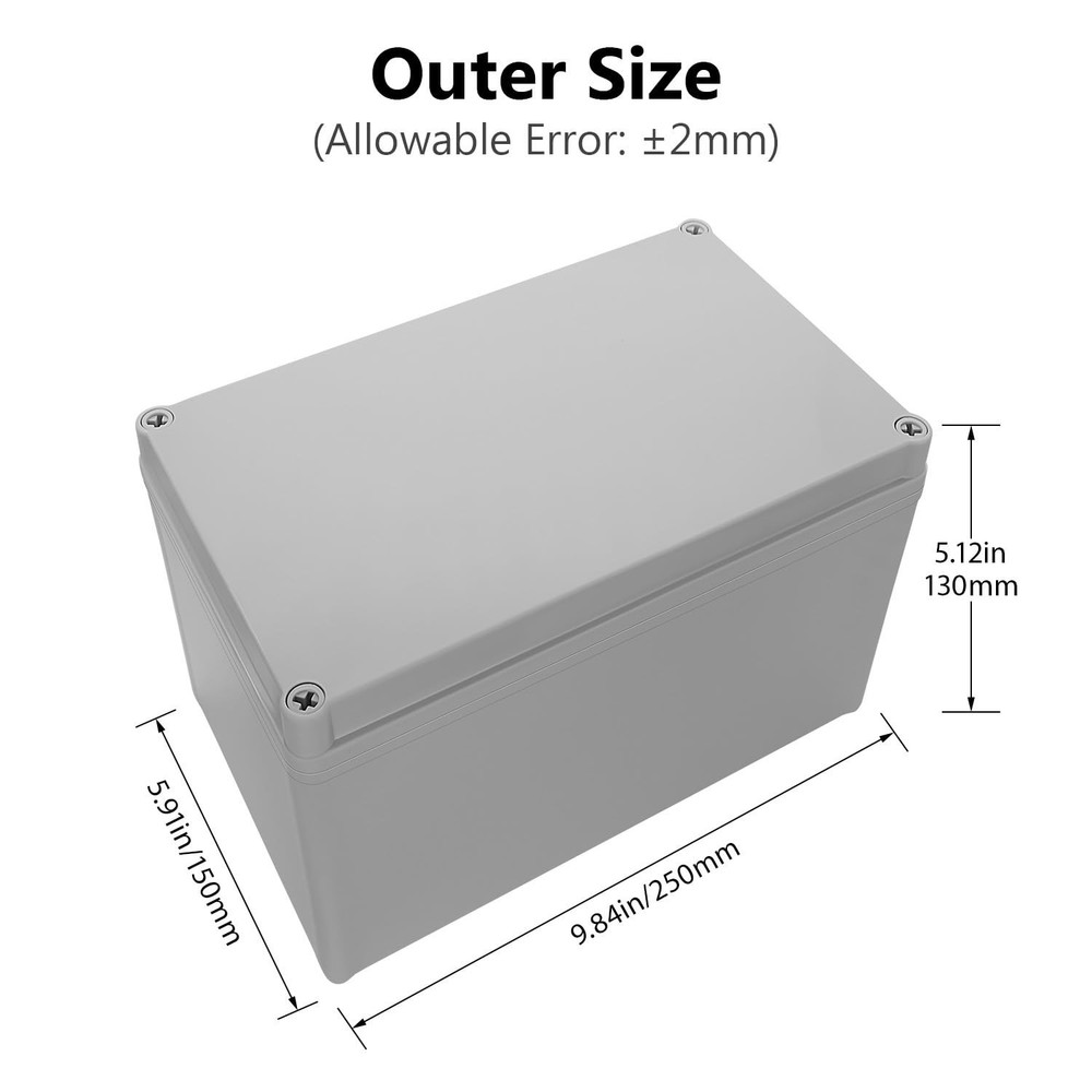 Compact Gray ABS Plastic Junction Box with Rating - Ideal for DIY Projects
