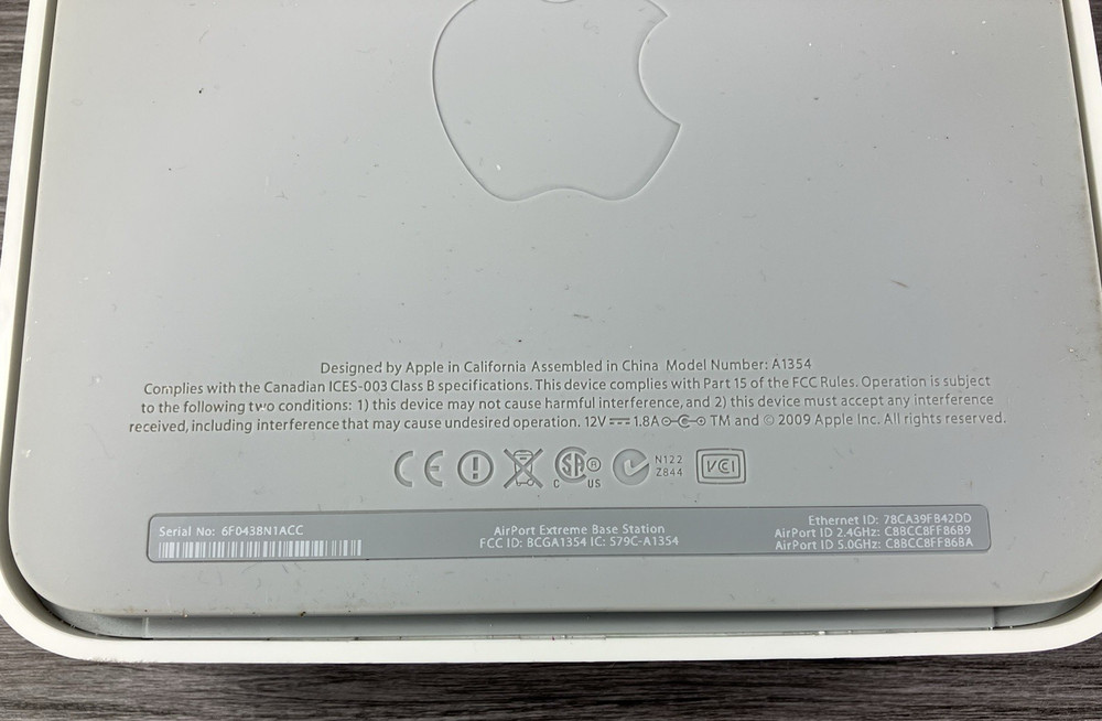 Apple Airport Extreme 4th Generation Model A1354 White Untested - Fair No PSU