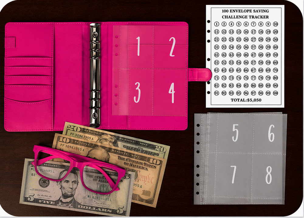 100 Envelope Savings Challenge Binder Budget Planner Cash Envelopes