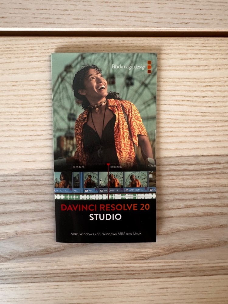 Blackmagic DaVinci Resolve Studio 20 Activation Card - New / Unopened