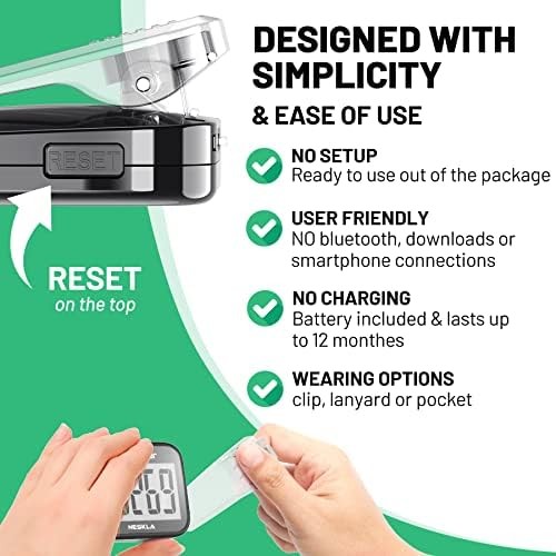 Pedometer Walking Step Counter Large Digital Display Step Tracker Clip