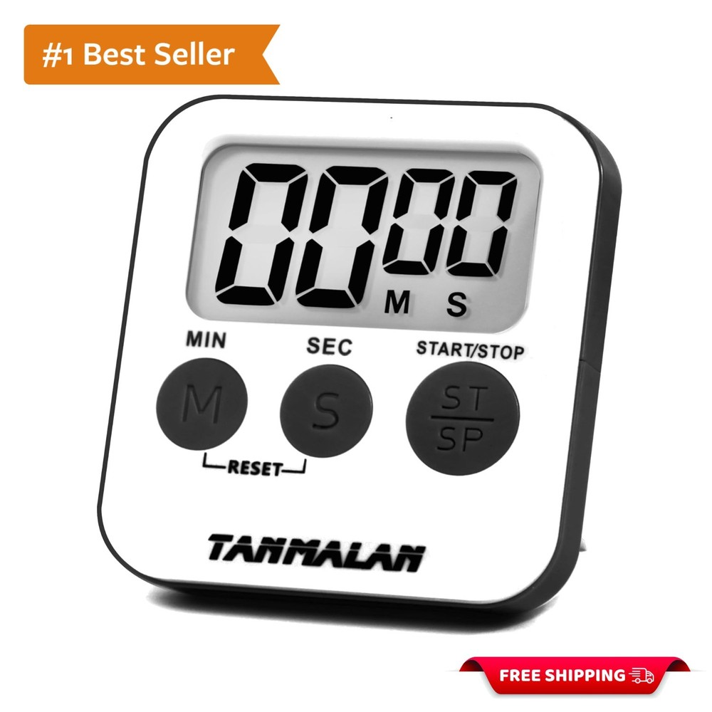 Stylish Grey Kitchen Timer - Large Display & Long Battery Life for Efficiency