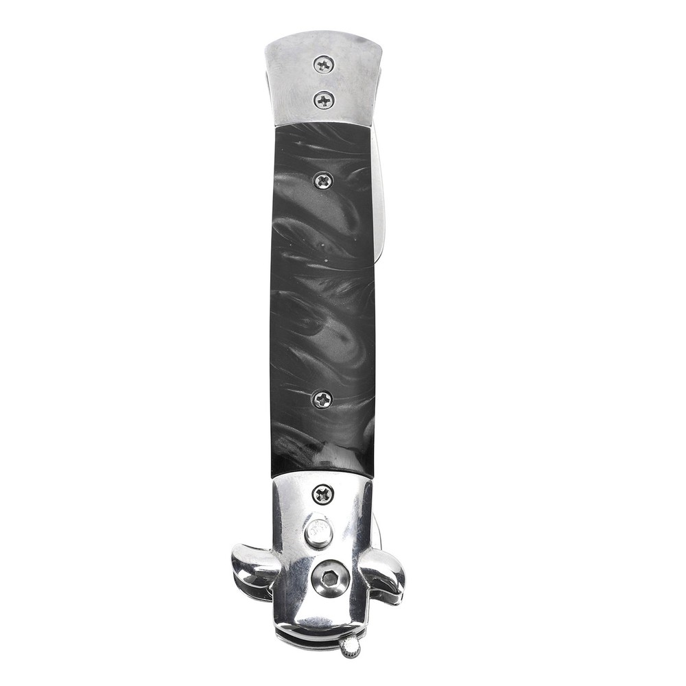Black Folding Spring Camping Fork One Button Flick 304 Stainless Steel WT