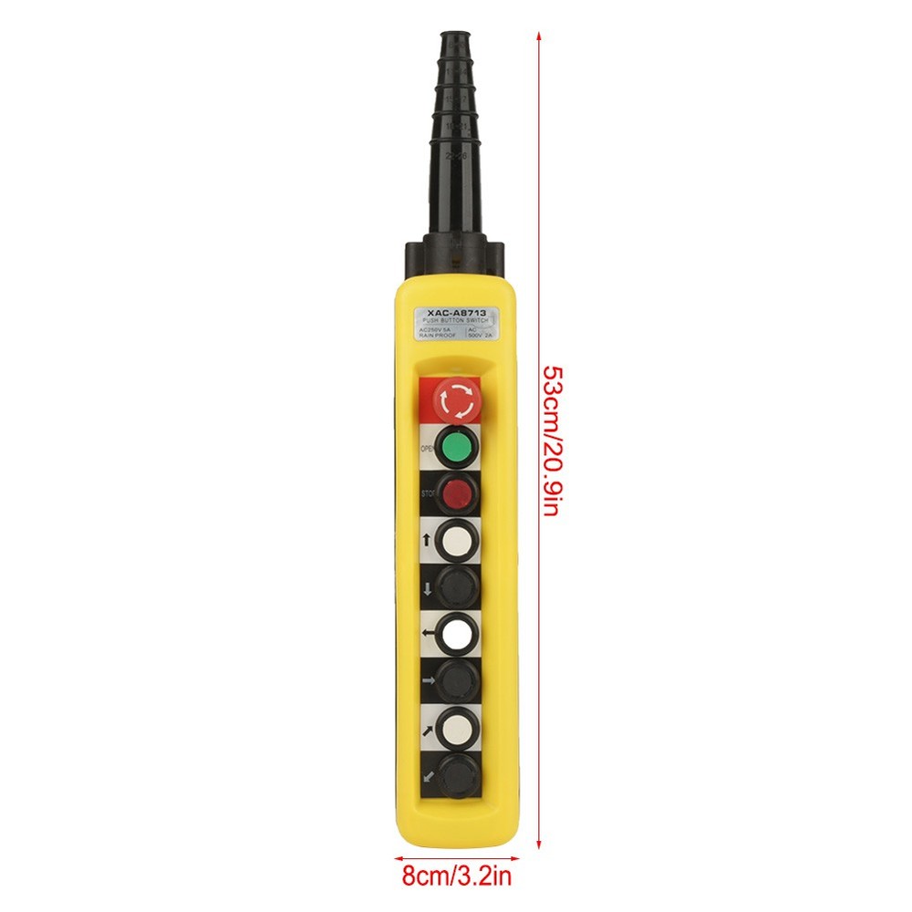 Crane Chain Hoist Push Button Switch Lifting Pendant Controller&Emergency Stop↑