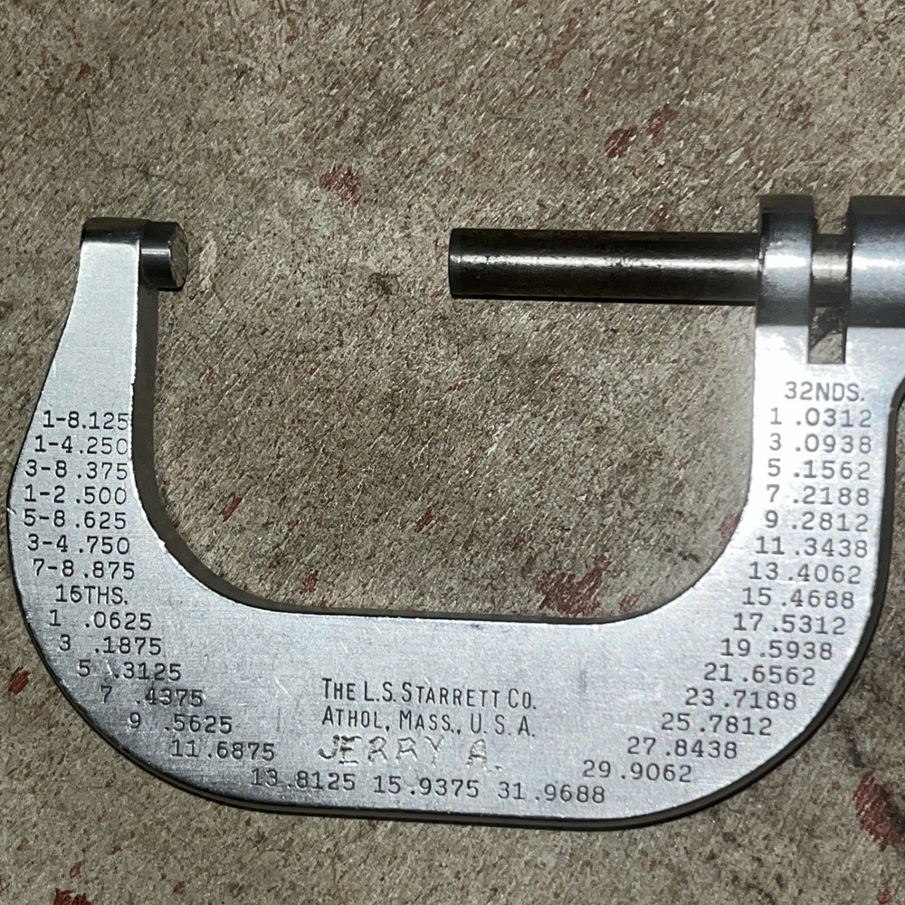 Starrett 2FL Outside Micrometer 1-2" range .001"