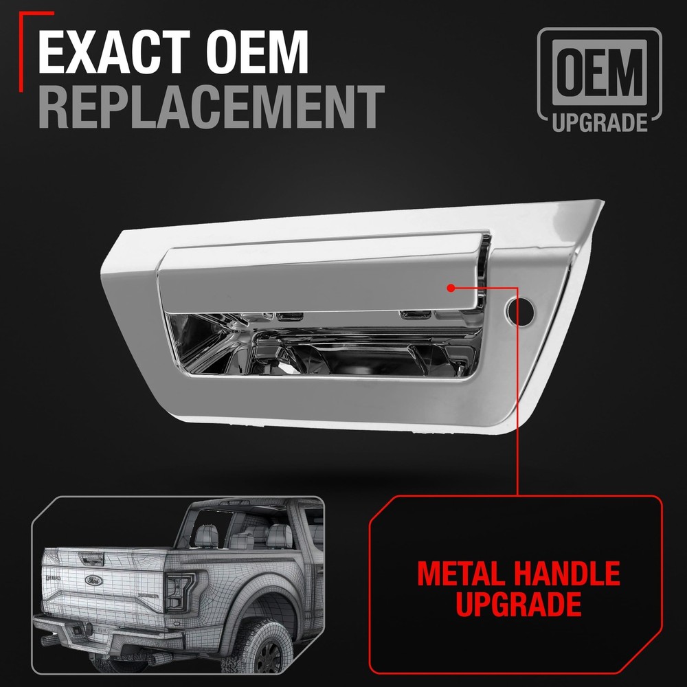 T1A Tailgate Handle Latch Replacement- Upgraded Metal - Compatible with 2015-...