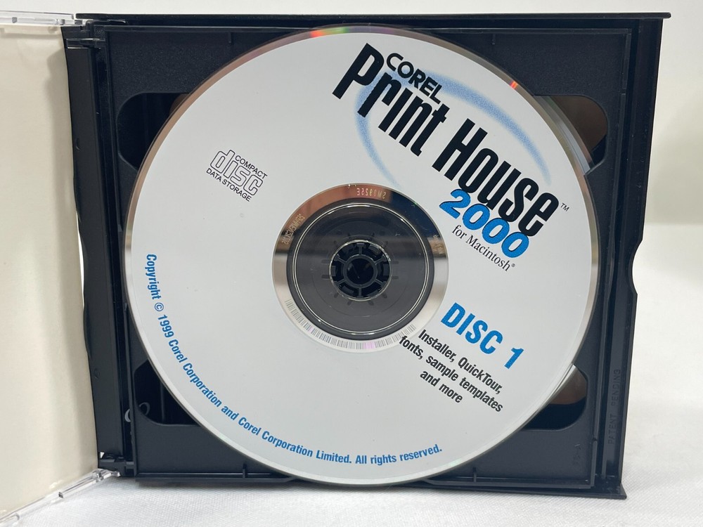 Vintage 1999 Corell Print House 2000 CD-ROM Macintosh Mac Software