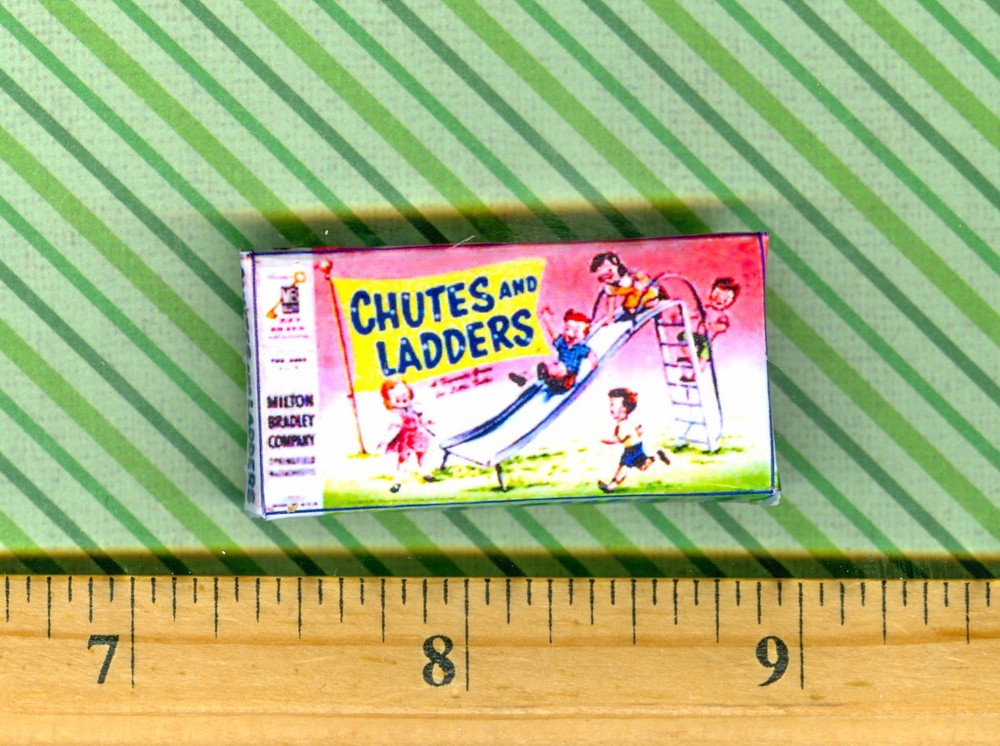 Dollhouse Miniature Size Board Game CHUTES & LADDERS Box