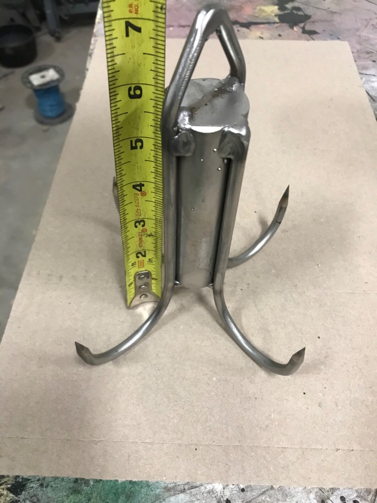 7 Inch Diameter Solid Stainless Welded Pier or Bridge Gaff With Eye For a Rope