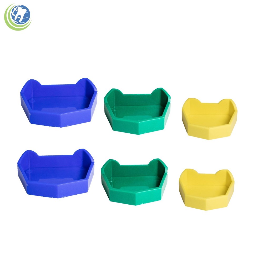 Dental Lab Model Base Former Molds Tray Loading with Notches Color Coded 6/set