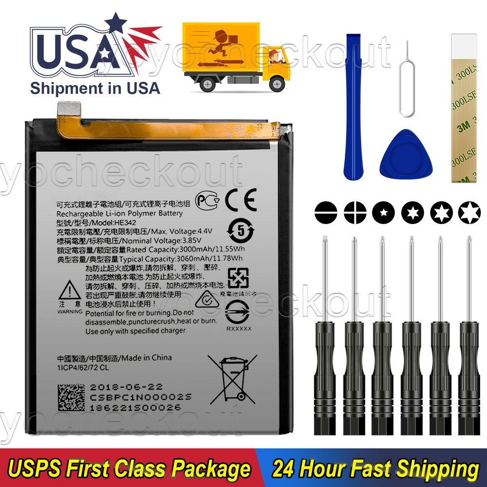 New HE342 Battery Replacement For Nokia 7.1 TA-1085 Tool USA