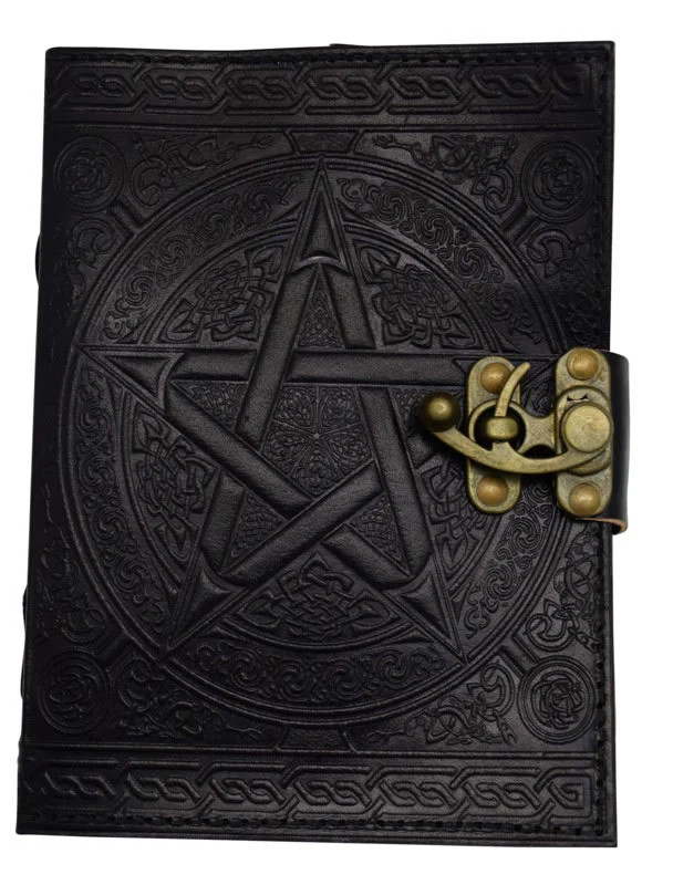 5 x 7 New Pentagram Black Leather Journal