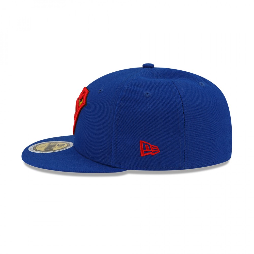 DC Comics Superman Side Panel Logo New Era 59Fifty Fitted Flat Bill Hat Multi-c