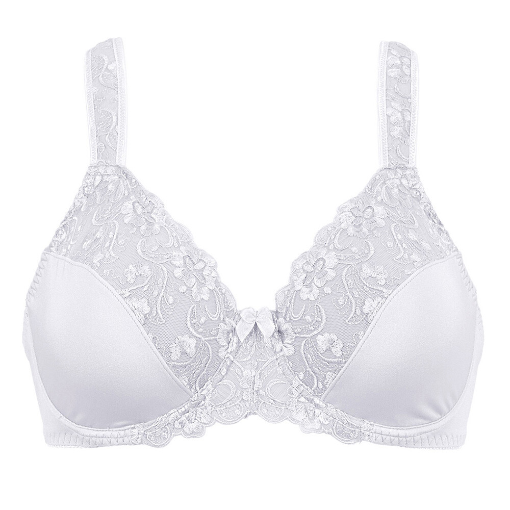 Plus Size Bra with Underwire Woman's Full Coverage Lace Bra Unlined Non Padded