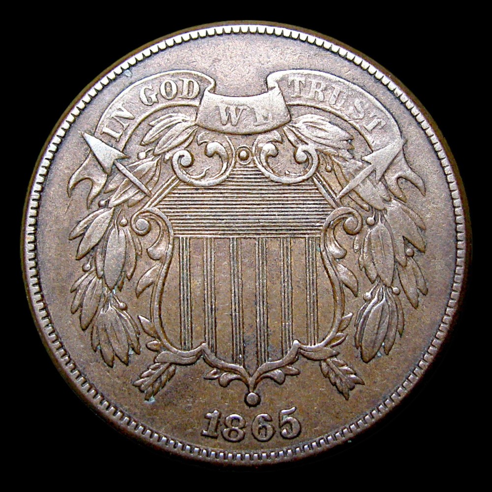 1865 Two Cent Piece 2cp ---- Stunning Condition Coin ---- #037V