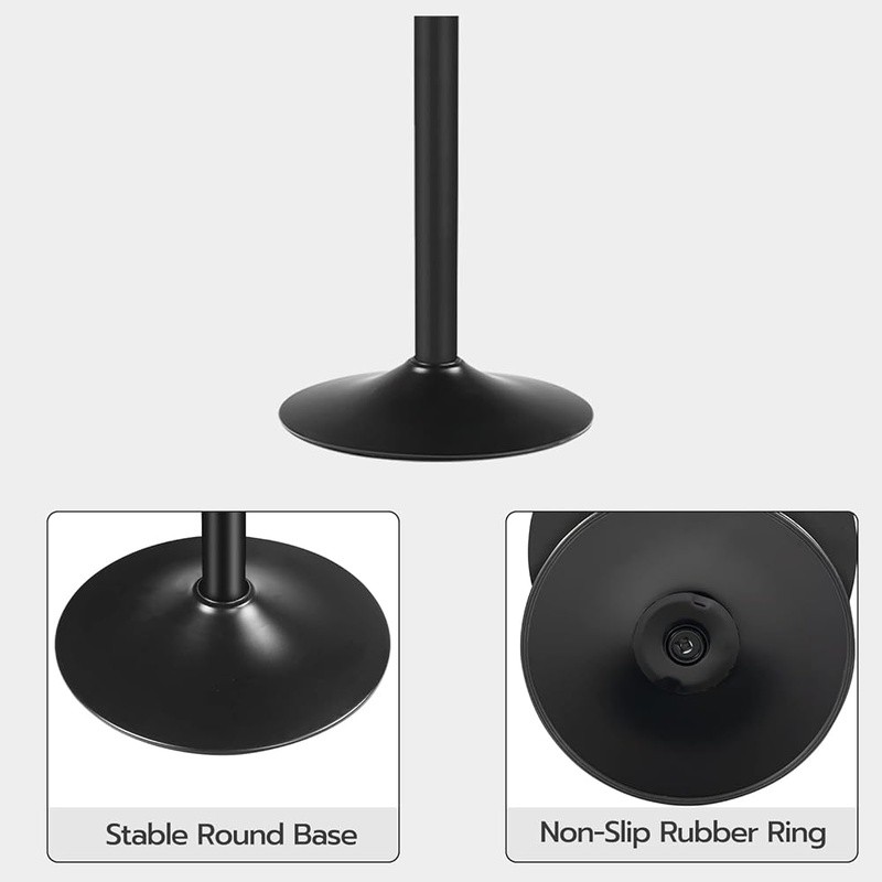Modern Adjustable Height Round Bar Table Bistro Dining Cafe Iron Base Stable New
