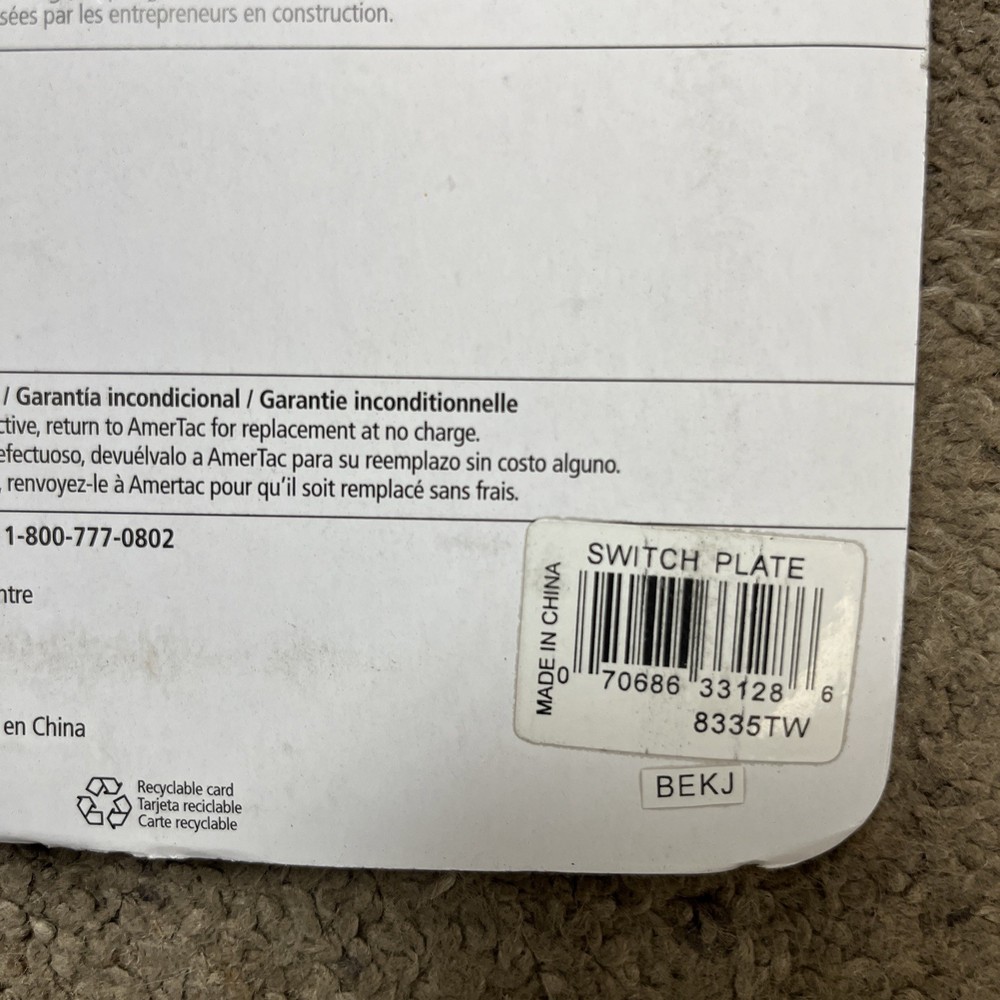 AMERELLE Leaf 1 Toggle Wall Plate - White (6pk)