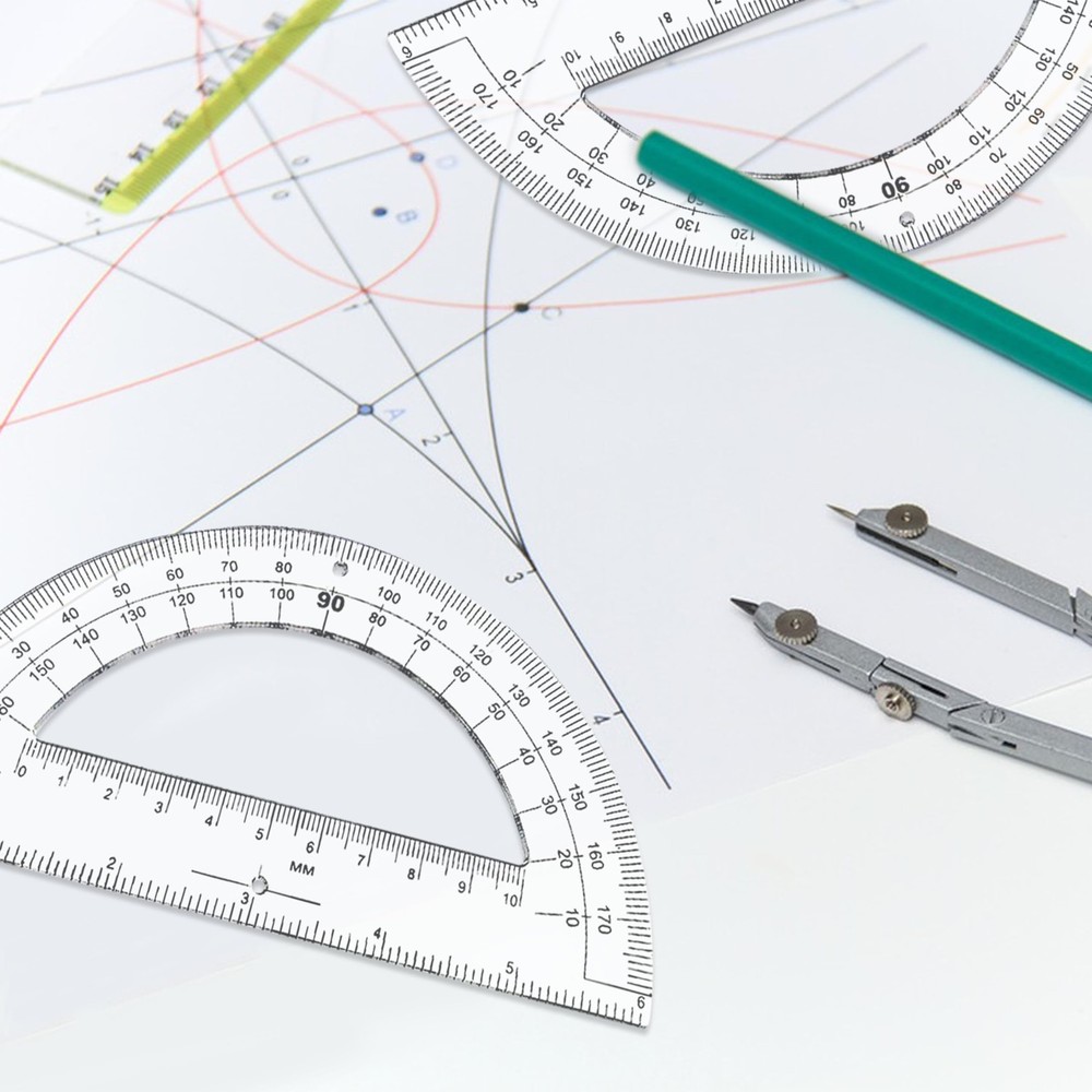 30PCS Clear Plastic Student Math Protractor 6-Inch Long 180 Degree for Angle ...