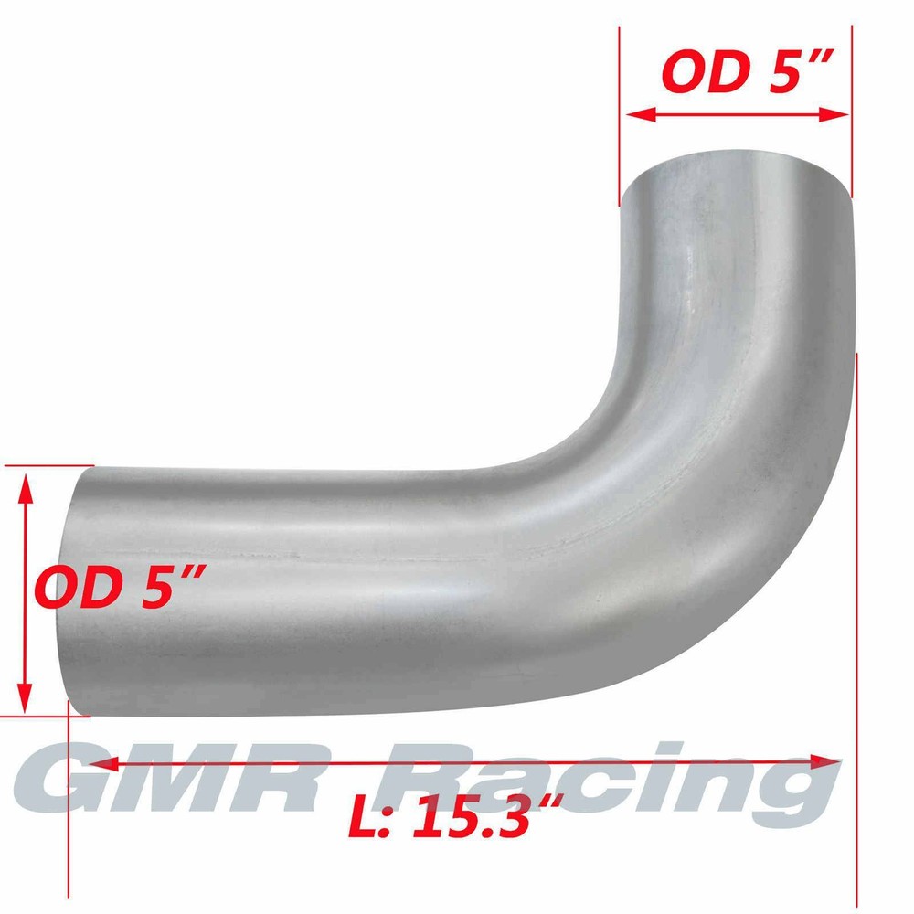 5"OD x 16" Arms Pipe Aluminized 90 Degree Short Radius Exhaust Elbow