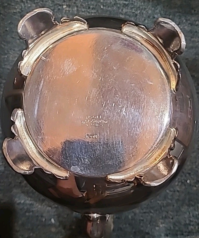 Poole Silverplate Water Pitcher With Ice Guard Old English Pattern