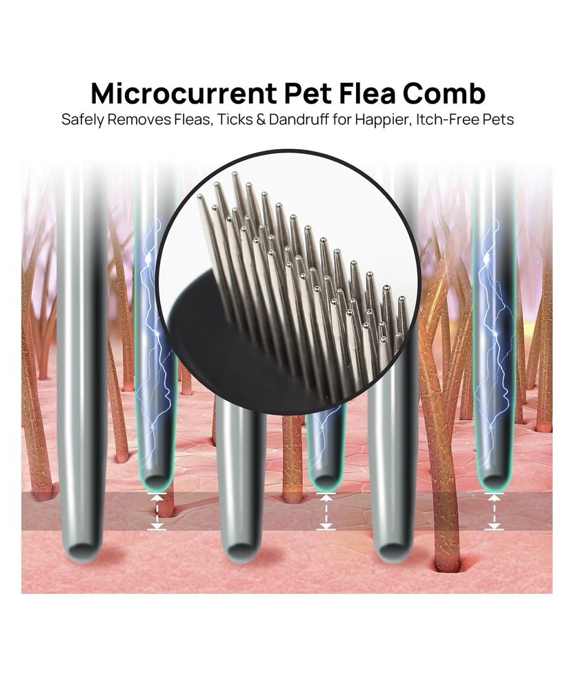 Pawshelf USB Rechargeable Electrostatic Flea Removal Comb