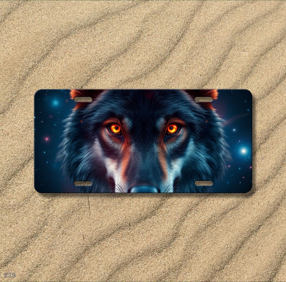 Realistic Wolf License Plate Customizable Front Bumper Plate Holiday Gift