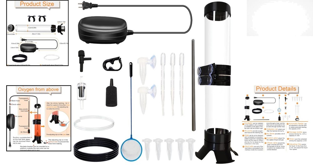 Elegant Brine Shrimp Hatchery with Visible Hatching Process & Multipurpose Tools