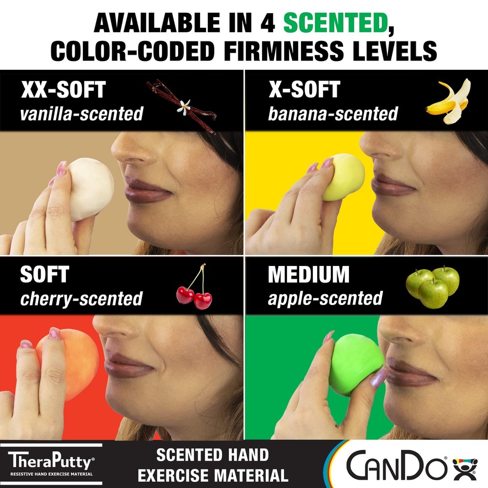 Cando Scented Apple Hand Exercise Putty 1Lb Medium Resistance Therapeutic Tool