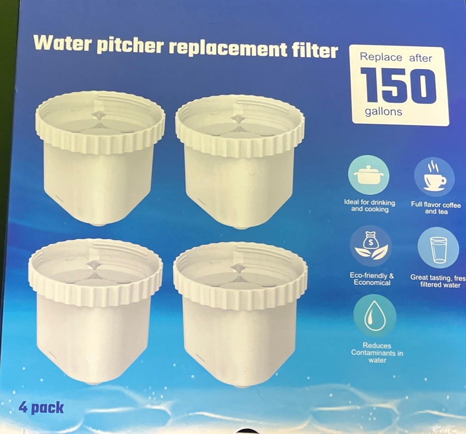Nispira Water Pitcher Filter for Epic Pure, Seychelle, Aquagear 150 Gallon 4 Pk