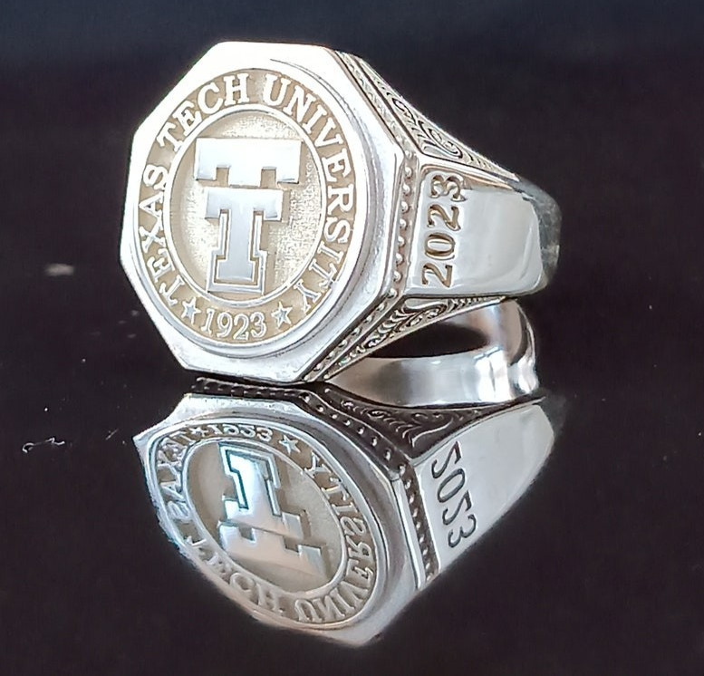 Texas Tech University 1923 Sterling Silver Class Ring Size MB Official Alumni Gi