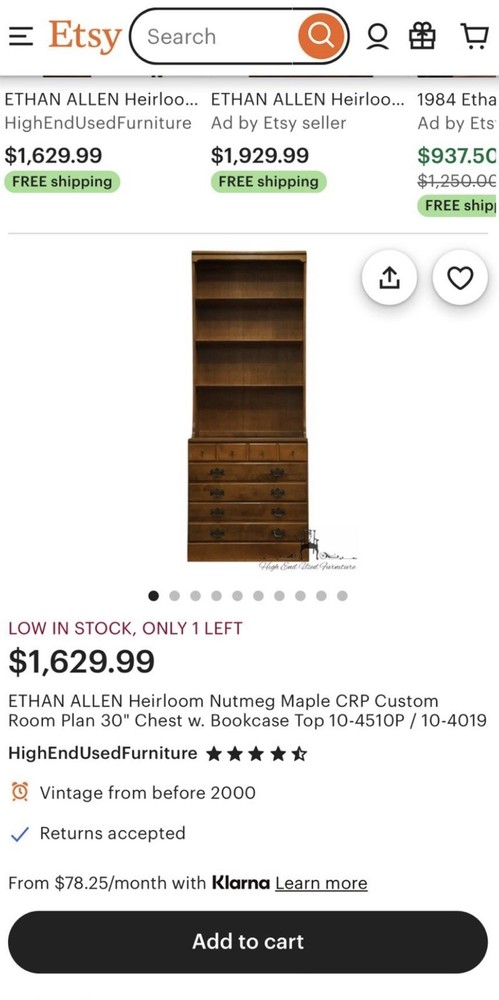 Ethan Allen bookcase