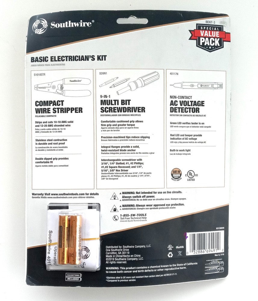 Southwire BEKIT-3 Basic Electricians Tool Kit