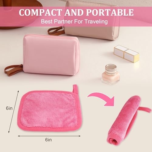 12 Pack Reusable Makeup Remover Cloths Microfiber Soft Face Towels Multicolor