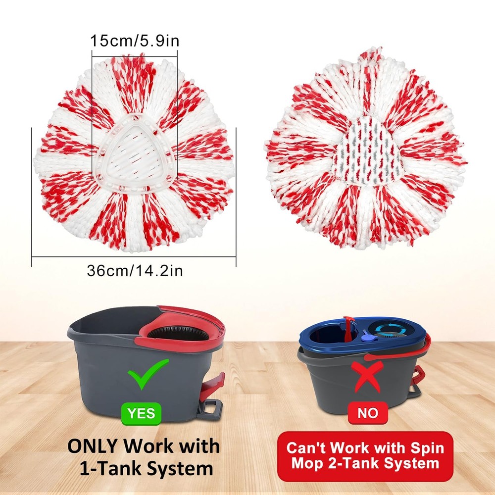 3 Pack Upgraded Deep Clean Refill Compatible with O Ceda EasyWring Spin Mop & Bu
