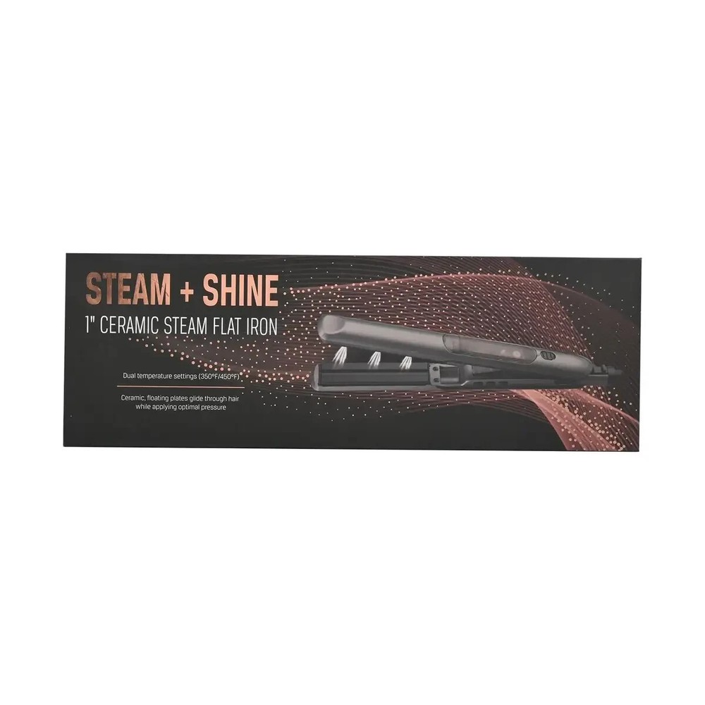 Steam & Shine 1" Ceramic Steam Flat Iron in Gray