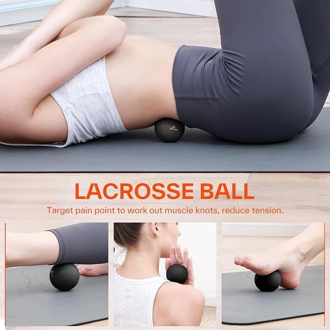 Foam Roller Set With Foot Roller Lacrosse Ball Traction Massage Ball with String