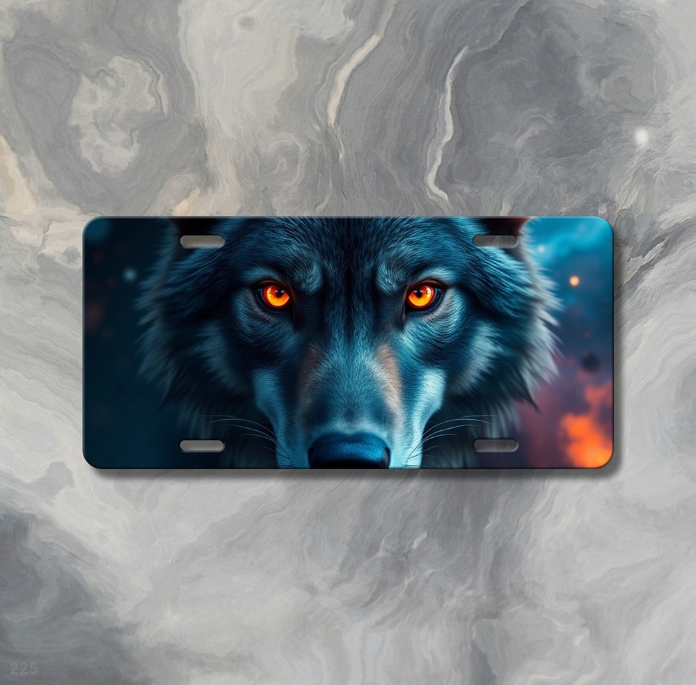 Unique Wolf License Plate Personalized Front Bumper Plate Holiday Gift