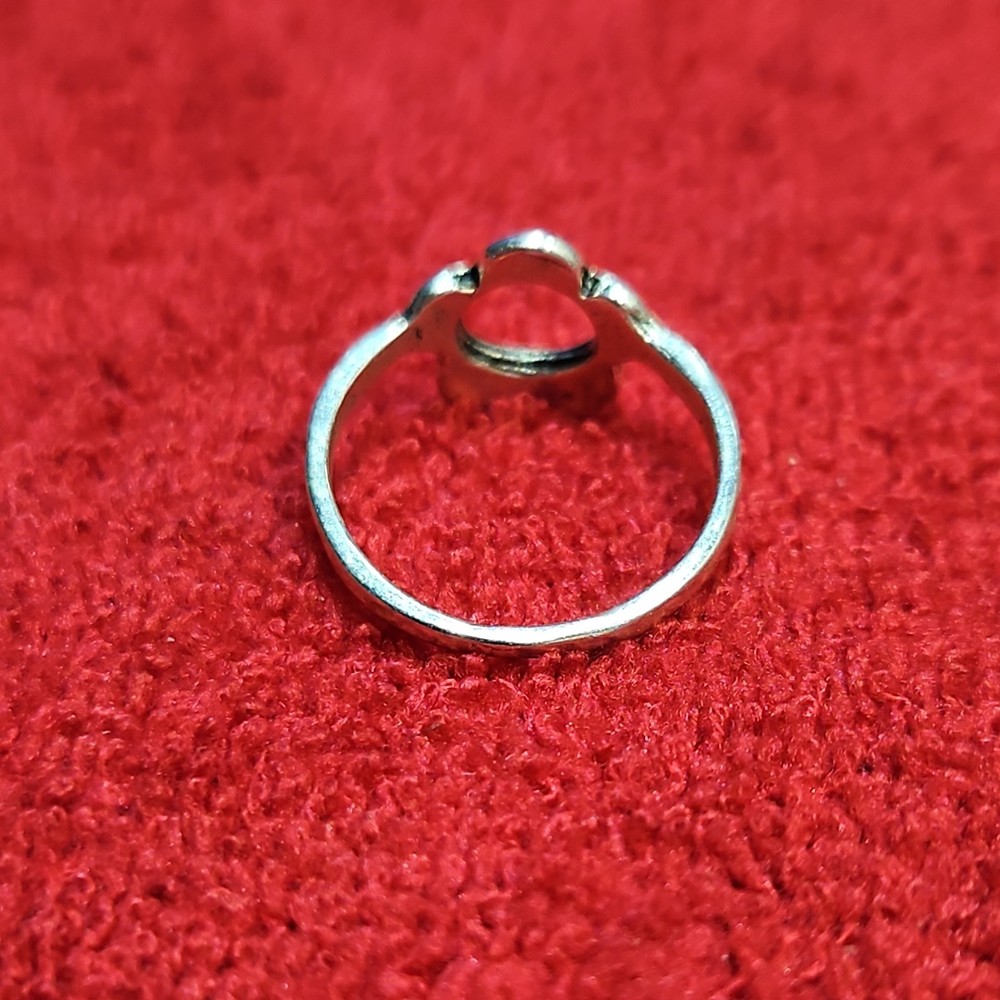 Silver Flower Bezel ring