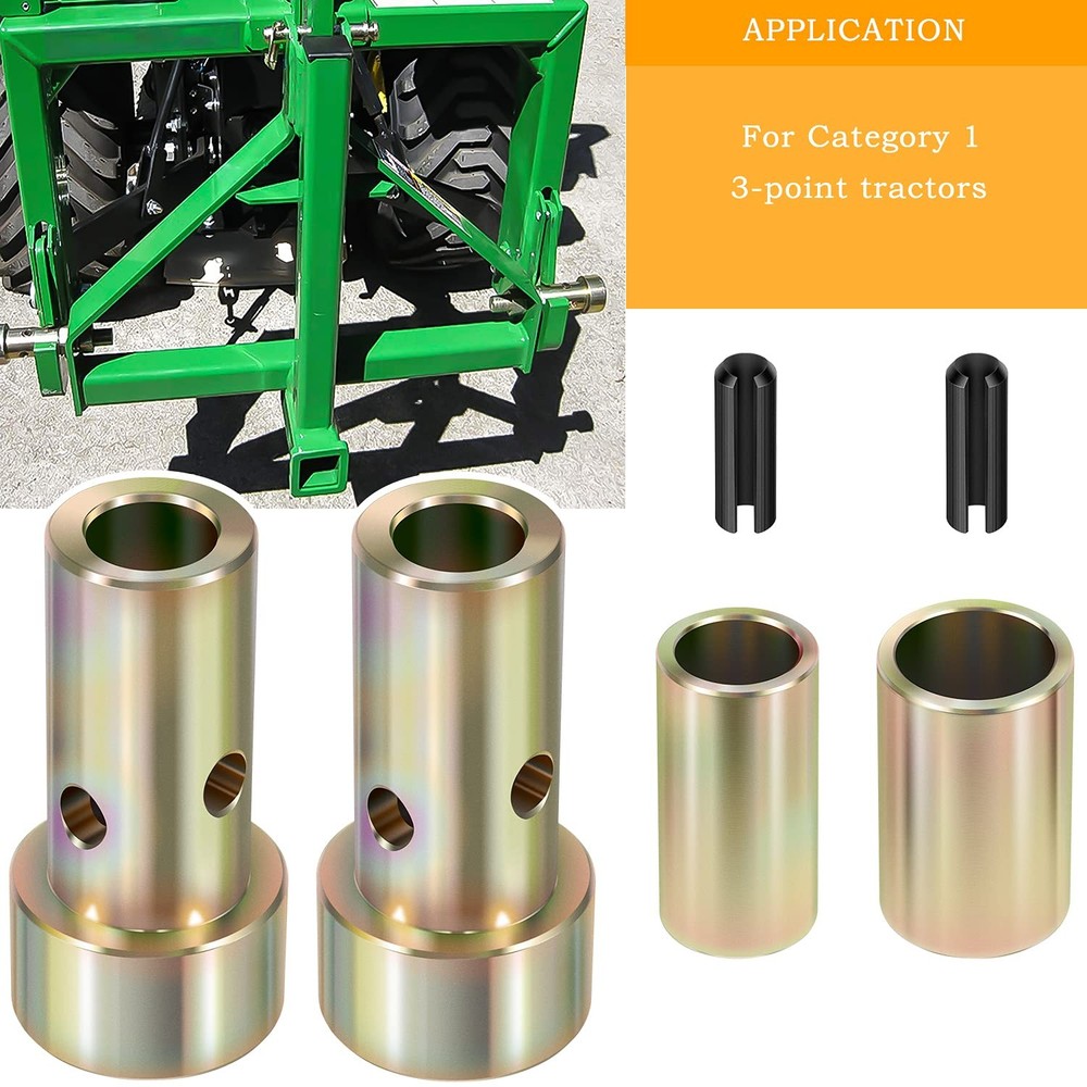 2Set TK95029 Cat 1 Quick Hitch Adapter Bushing Kit For Category 1 3-Point Hitch