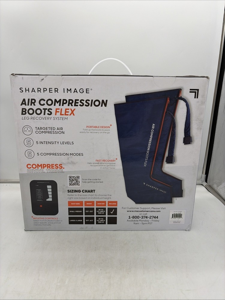 Sharper Image Air Compression Boots Flex Leg Recovery System Small/Medium (Blue)