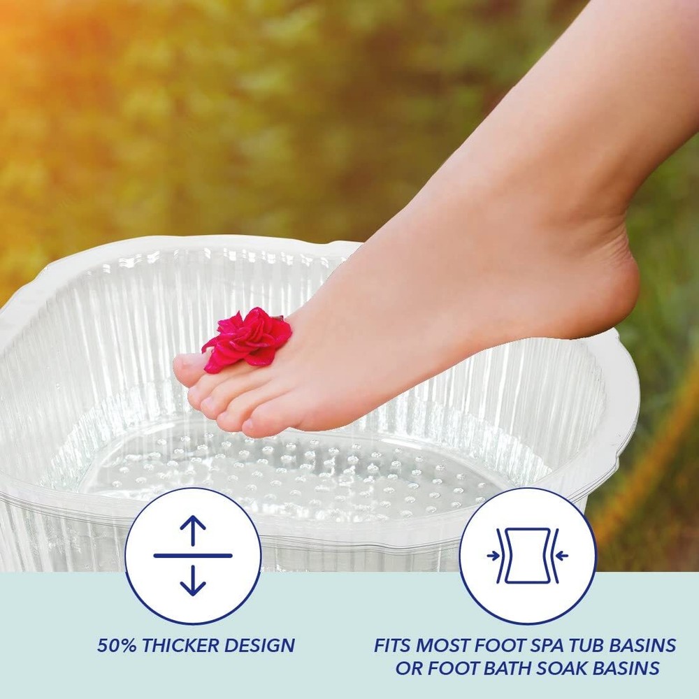 Universal Pedi Bath Liners 50% Thicker Disposable Foot Spa Liners 100-Count