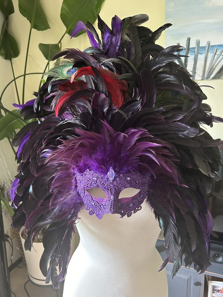 Feather Halloween Face Mask