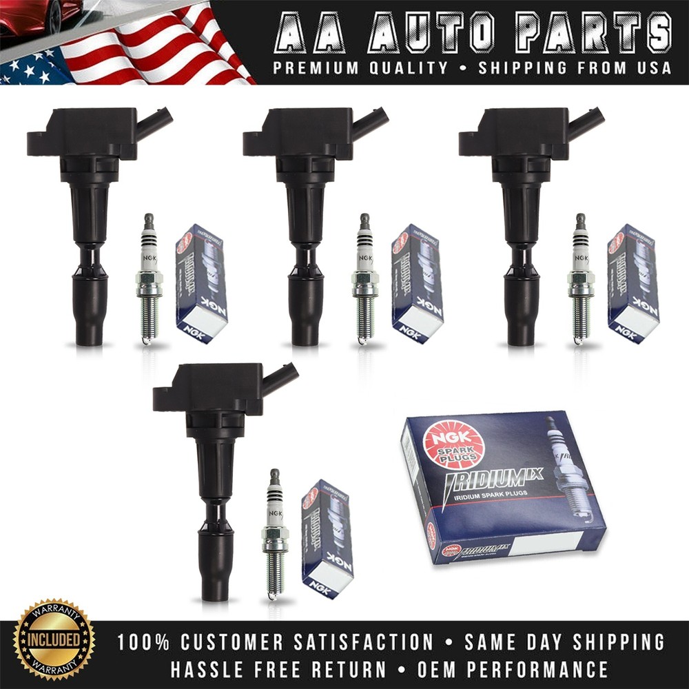 4 Ignition Coils & 4 NGK Iridium Spark Plugs for Kia Optima 2016-2020 2.4L UF764