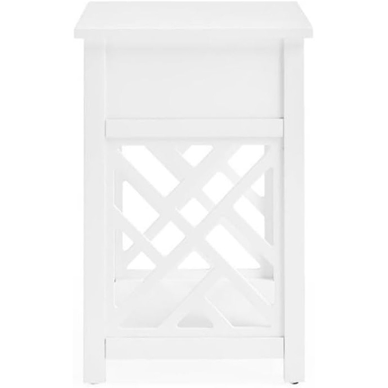 Coventry Wood End Table W/ Drawer & Shelf Modern Versatile Storage Solution New